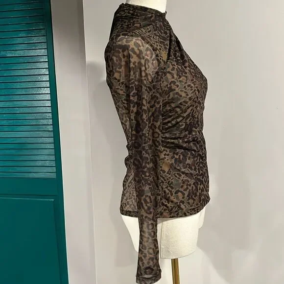 NWT All Saints Tia Halftone long sleeve Sz 2 - Picture 4 of 11